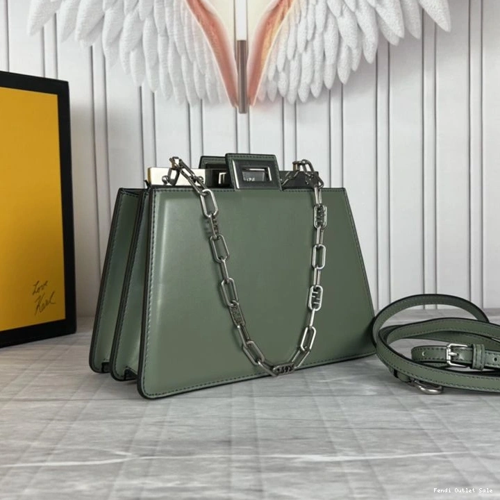 Bag Green Fendi In Cut Peekaboo Mini Leather Calf 0716